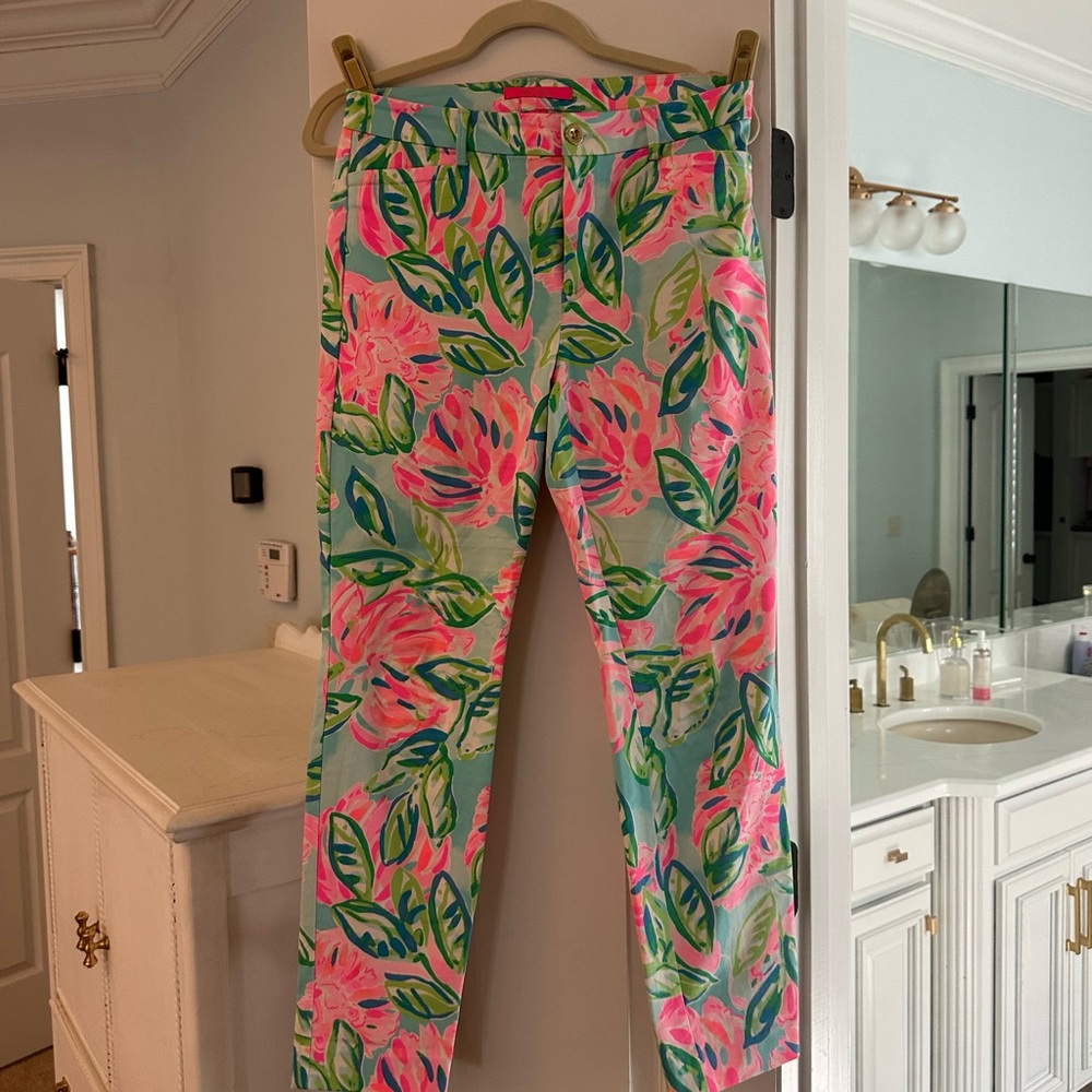 Lilly Pulitzer Straight Leg Floral Print Pants